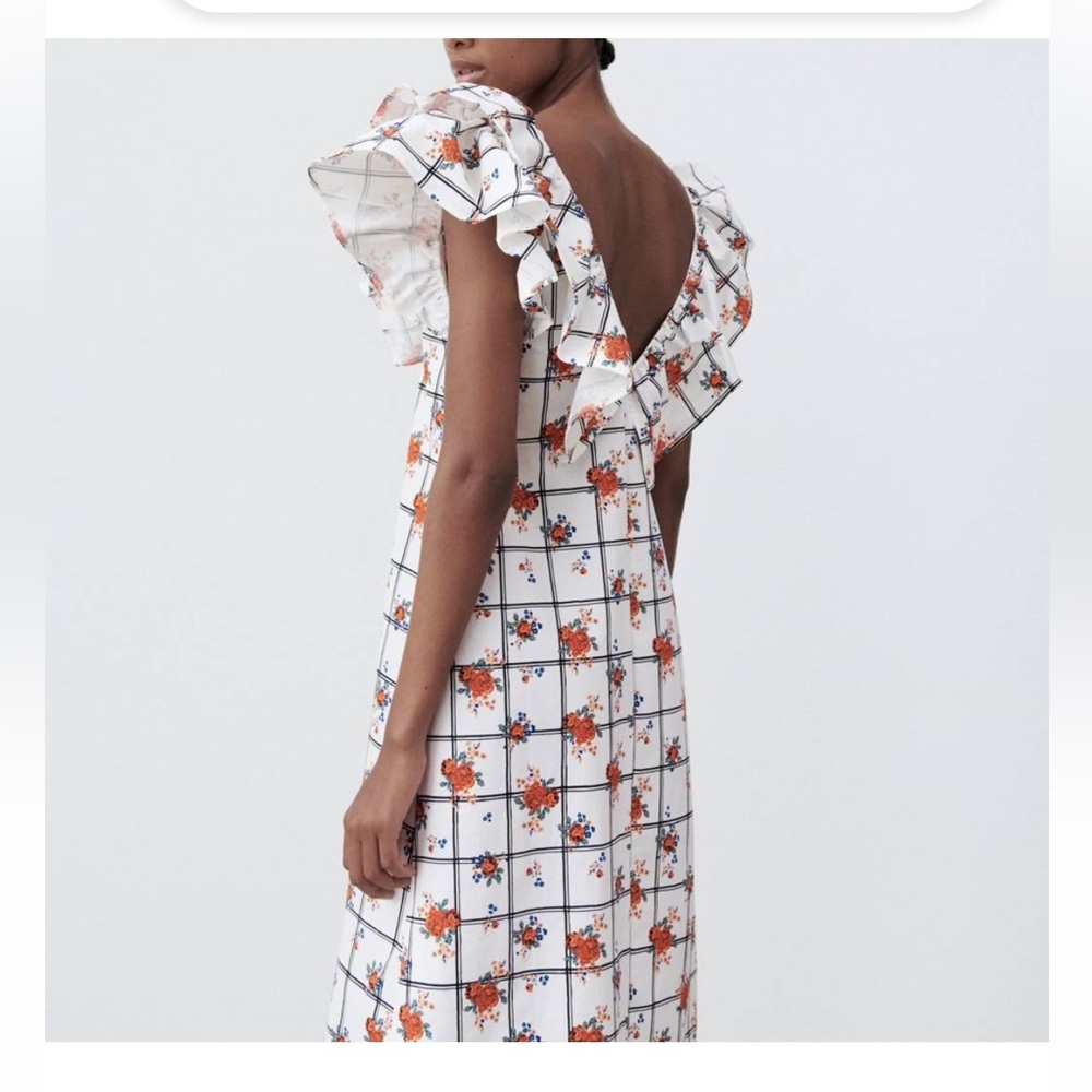 Zara Floral Ruffle Dress - Picture 2 of 6